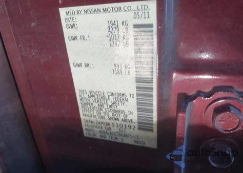 2011 Nissan Altima 2.5 S from USA, damaged, VIN 1N4AL2APXBN510192